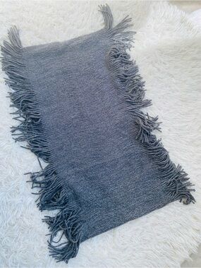 2 Chic Charcoal Gray Metallic Fringe Infinity Scarf